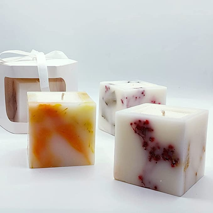 Viktoriya Aromatherapy Scented Candles - Blue Lotus Essential Oil Stress Relief Soy Candles,6.5 Oz Natural Soy Wax Travel Tin Relaxing Candle for Bath Spa Meditation, Relaxation Gift for Christmas