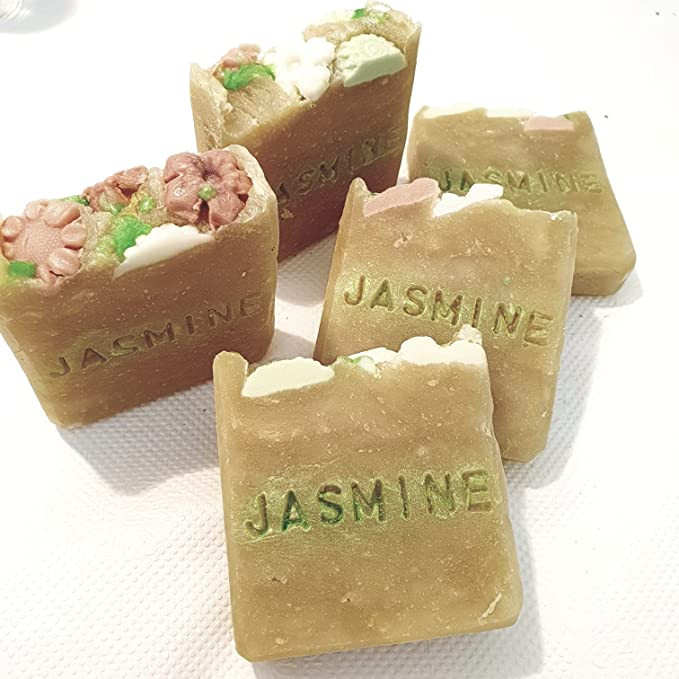 Viktoriya Soap - Jasmine Natural Soap - Bar Soap for Men & Women - Bath, Body and Face Soap - Vegan, Handmade, Exfoliating Soap 95gm