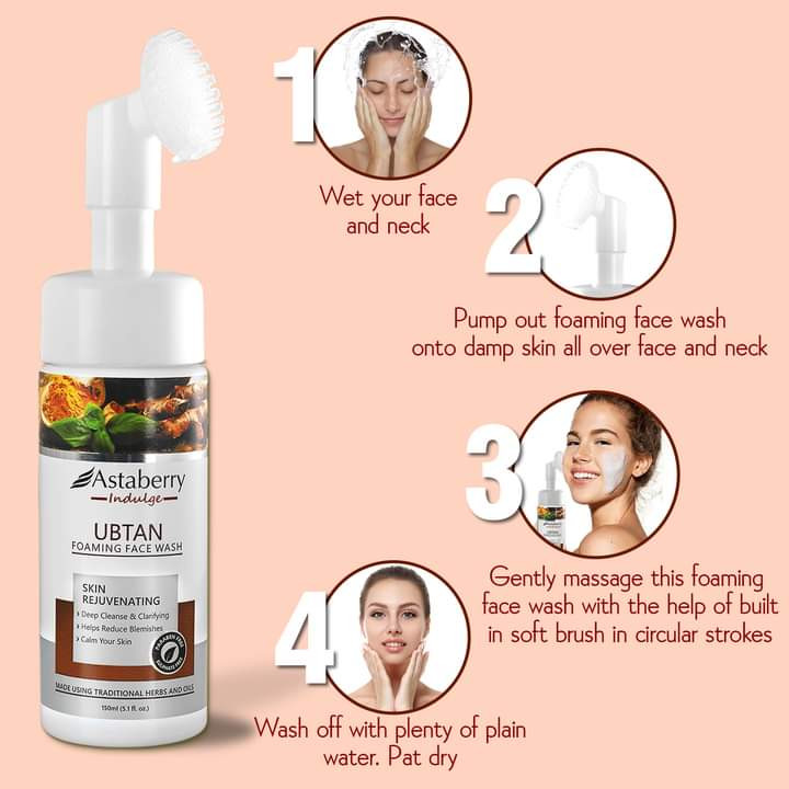 Asta Berry Ubtan Foaming face Wash Natural Skin Care 150 ml