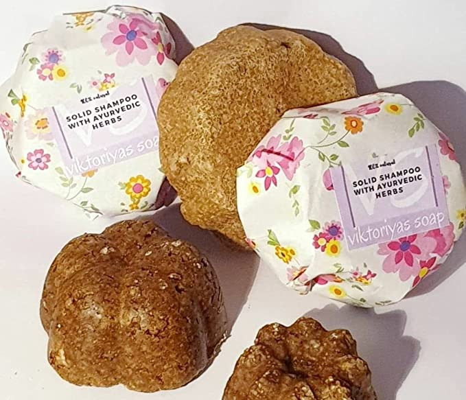 Viktoriya Solid Shampoo Bar With Ayurvedic Herbs, Made With Natural & Organic Ingredients, 95gm