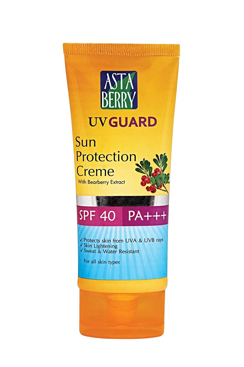 Asta Berry UV Guard Sun Protection Creme with Bearberry Extract SPF 40 For All Skin Type  100 grams