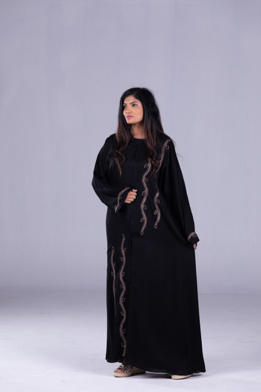 Women;s Casual Abaya With Lazer Cutting Model And Handwork Beads with Tailored Model. AB1031