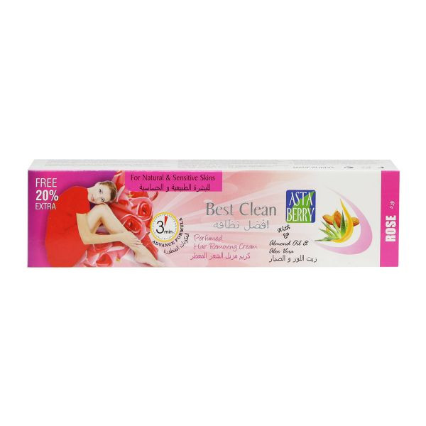Asta Berry Best Clean Perfumed Hair Removing Cream ROSE For Natural and Sensitive Skin