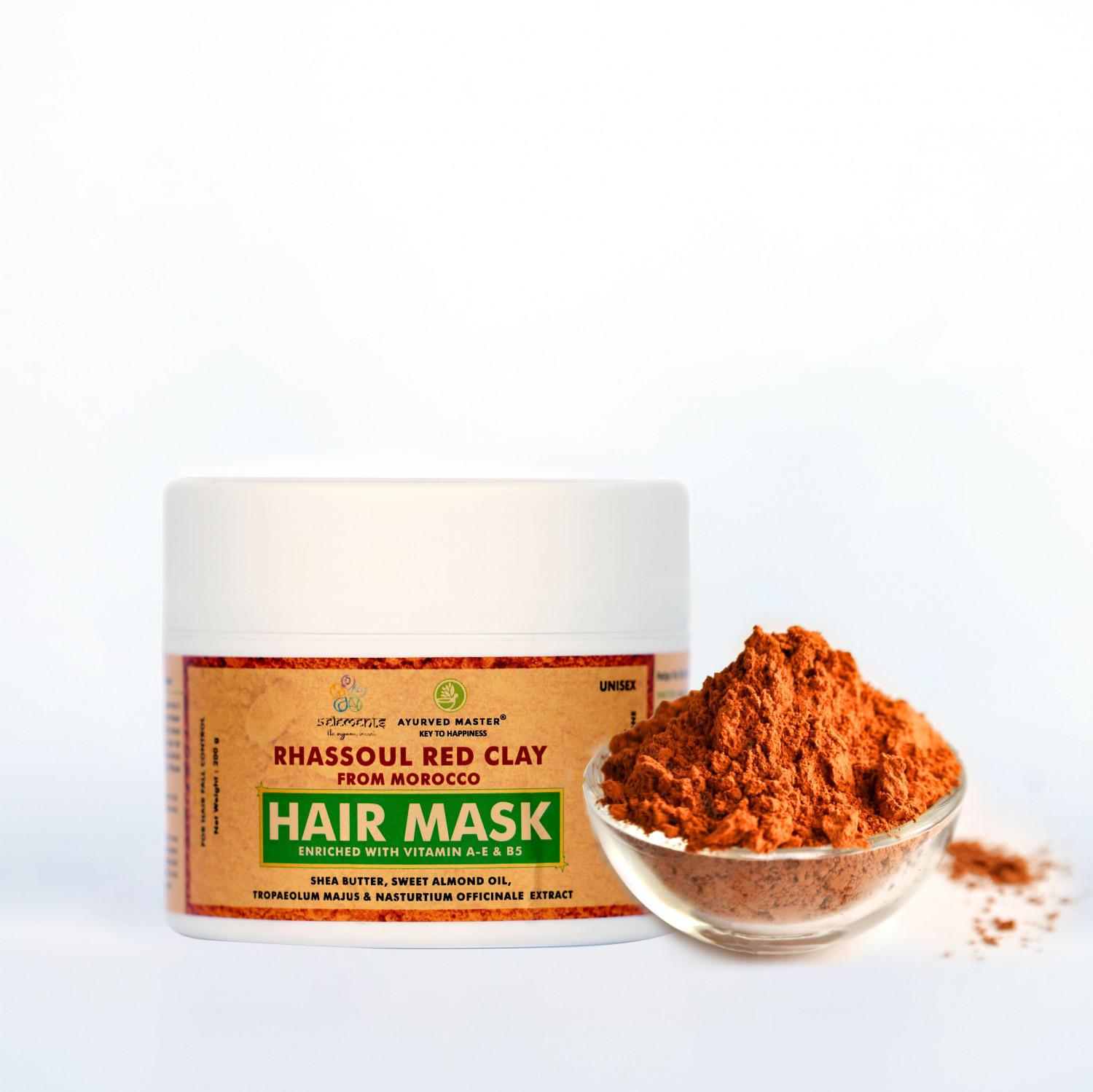 RHASSOUL RED CLAY HAIR MASK (FOR SOFT, SMOOTH HEALTHY SCALP, SHINY AND STRONG HAIR) | 200GM
