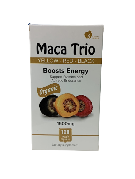 Maca Trio Tellow-Red-Black Boosts Energy 1500mg by Dar Al Kalimah Pharmacy