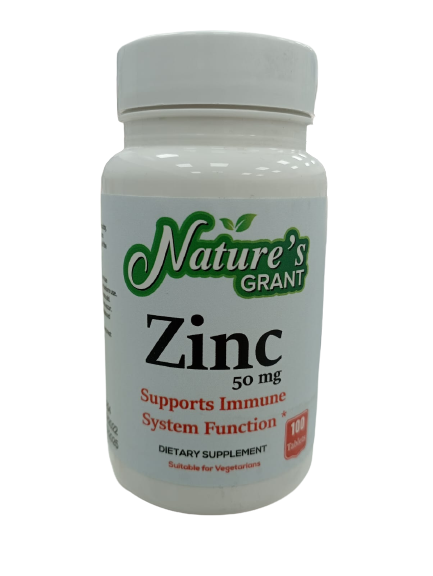 Nature's Grant Zinc 50 mg 100 Tablets by Dar Al Kalimah Pharmacy